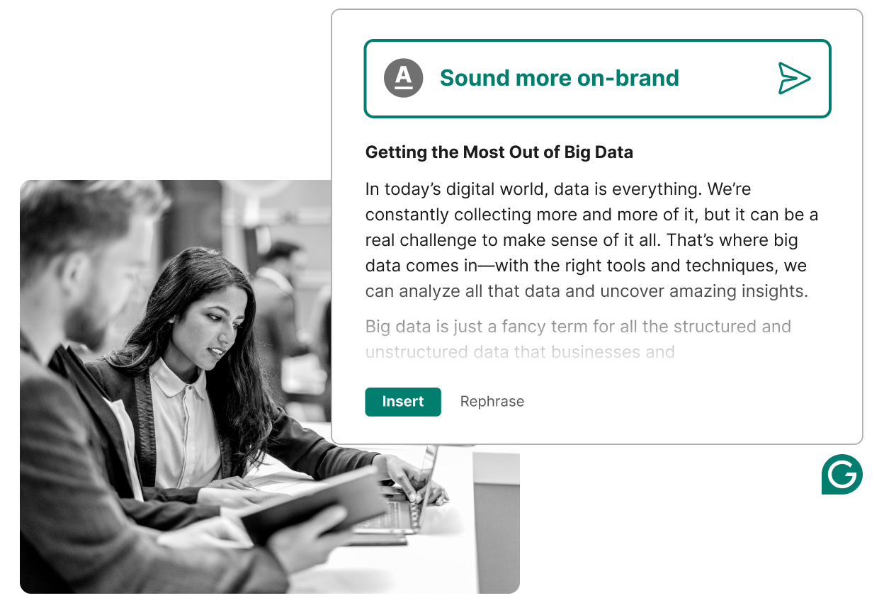 Grammarly helps you sound more on-brand