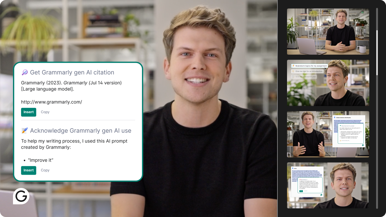 Still from Grammarly's Youtube video series on AI
